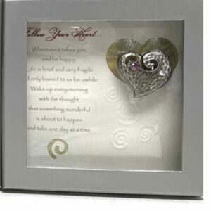 Patricia Dash Darling Dash NWT “Follow your heart” pin with inspirational card